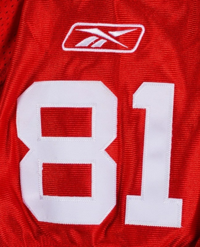 RANDY MOSS SIGNED 2009 NEW ENGLAND PATRIOTS REEBOK THROWBACK JERSEY - JSA