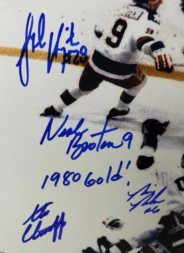 1980 USA Hockey Miracle On Ice Team (12 Signatures) Signed 16×20 Photo (Beckett LOA)