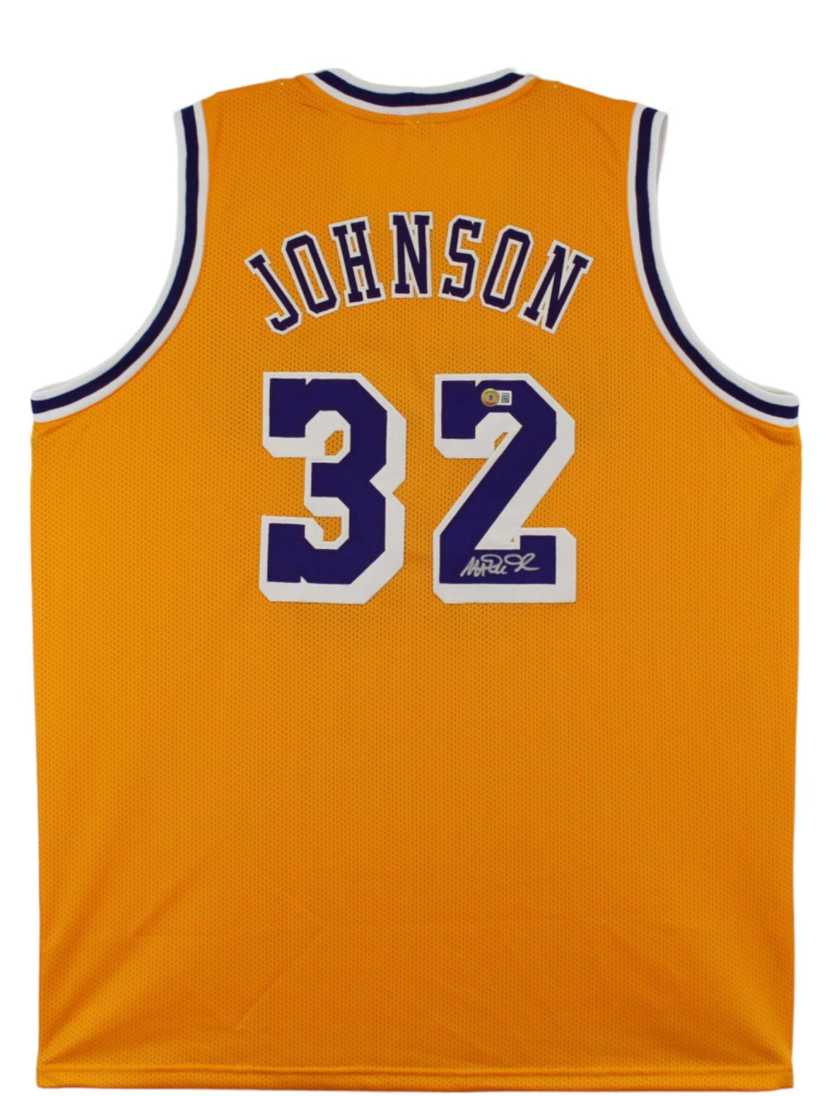 Magic Johnson Signed Jersey (2) (Beckett)