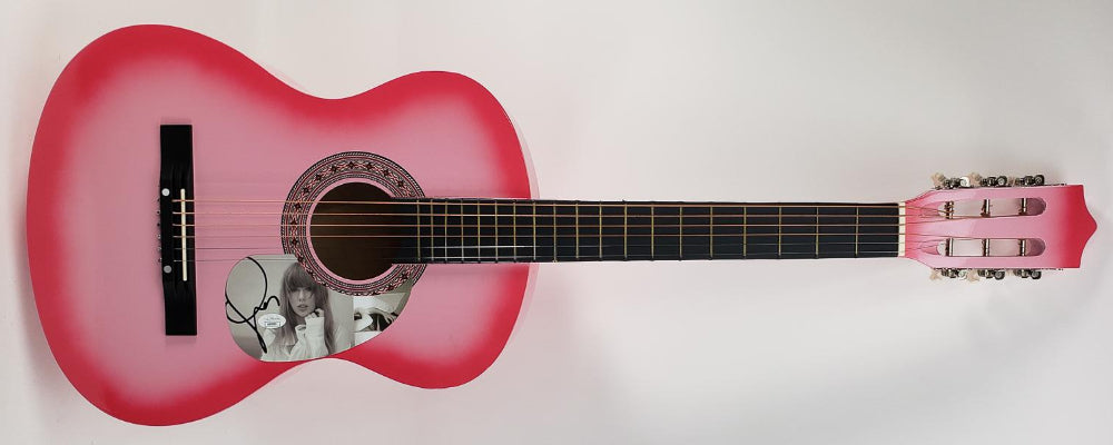 Taylor Swift Signed 38” Acoustic Pink Guitar (JSA Hologram)