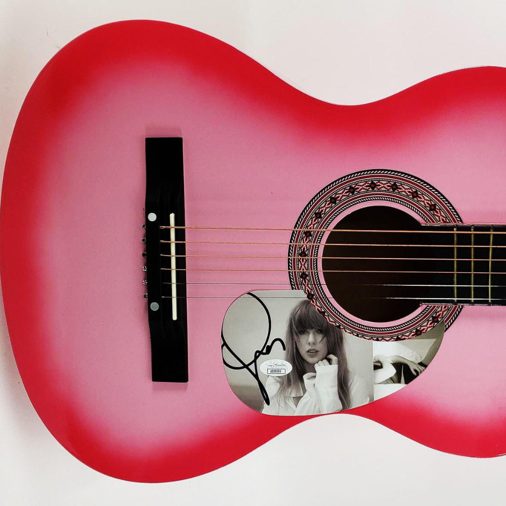 Taylor Swift Signed 38” Acoustic Pink Guitar (JSA Hologram)