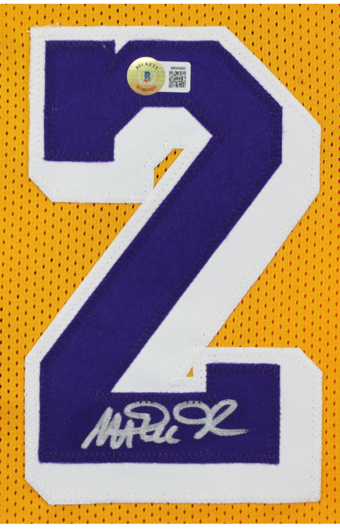 Magic Johnson Signed Jersey (2) (Beckett)