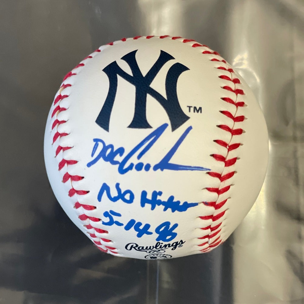 Dwight Gooden Signed OML Yankees Baseball Inscribed "No Hitter 5/14/96" (JSA)