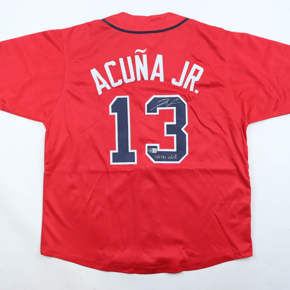 Ronald Acuna Jr. Signed Jersey Inscribed "40/70 Club" (Beckett & Acuna Jr.)