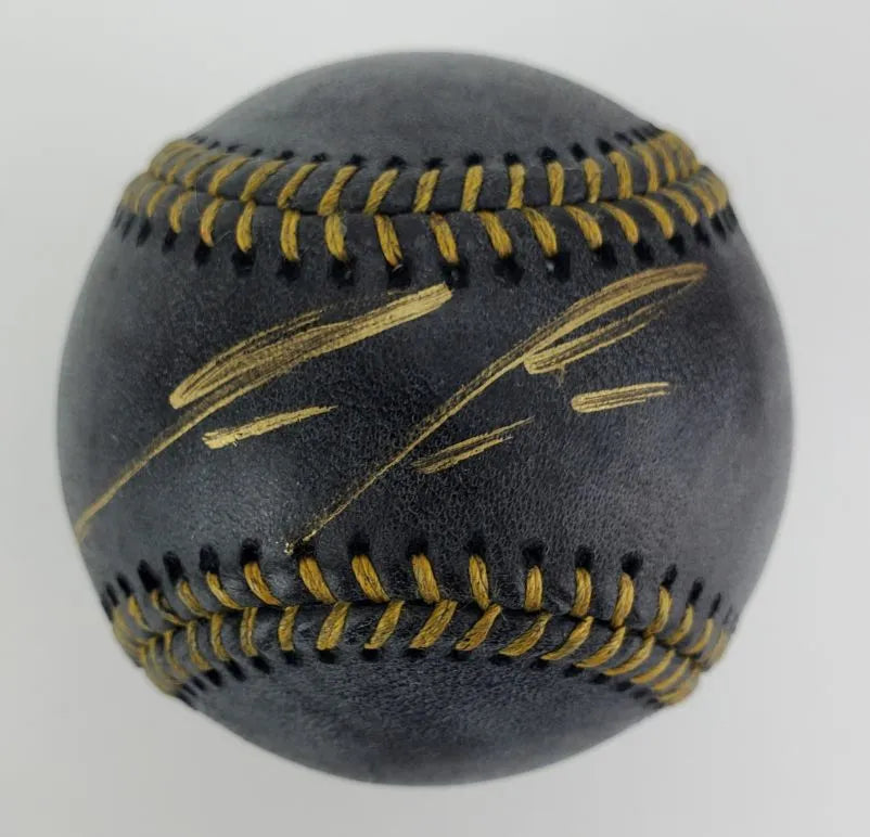 Ronald Acuna Jr. Signed OML Black Baseball (JSA & USASM)