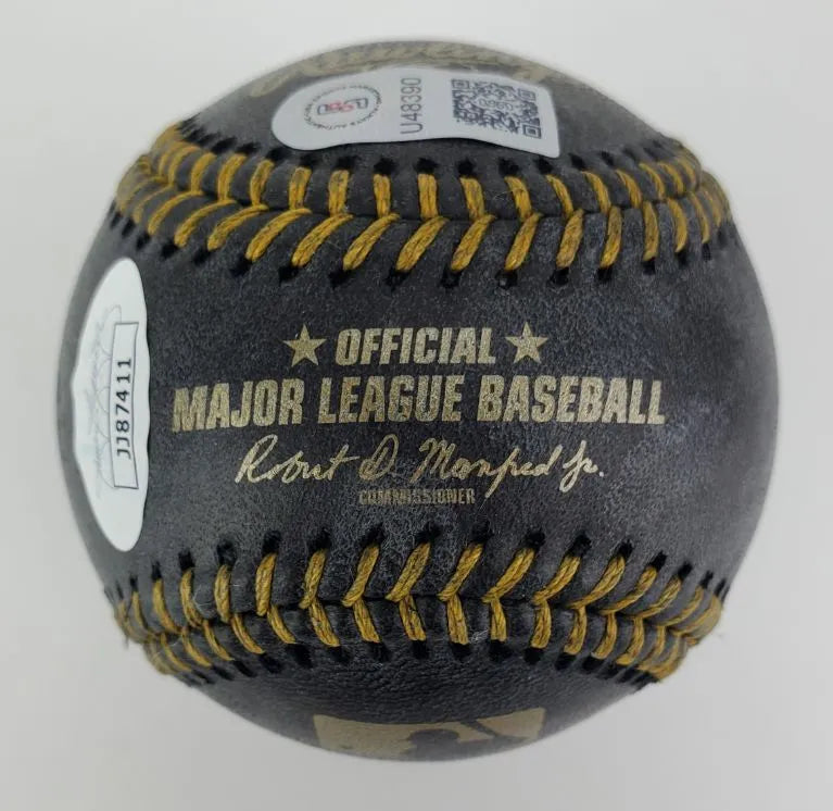 Ronald Acuna Jr. Signed OML Black Baseball (JSA &amp; USASM)