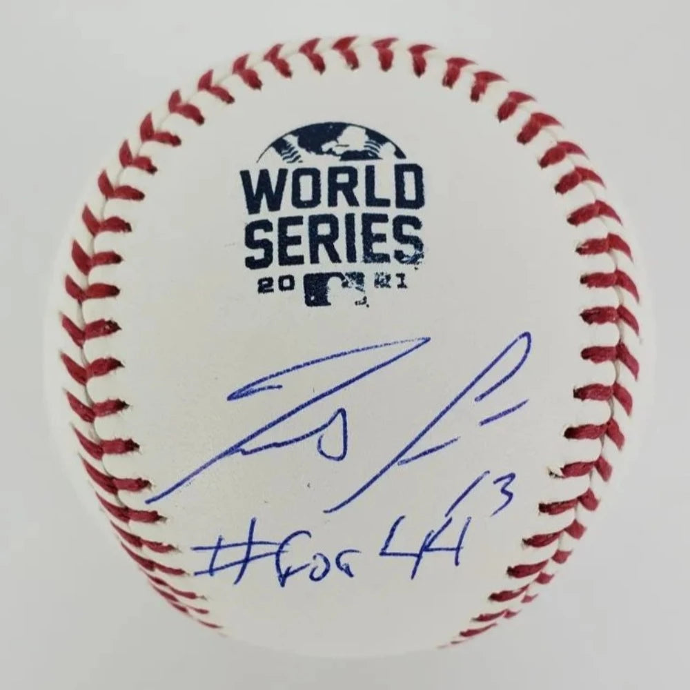 Ronald Acuna Jr. “For 44” Signed Official 2021 World Series Baseball (JSA Witness & USA SM COAs)