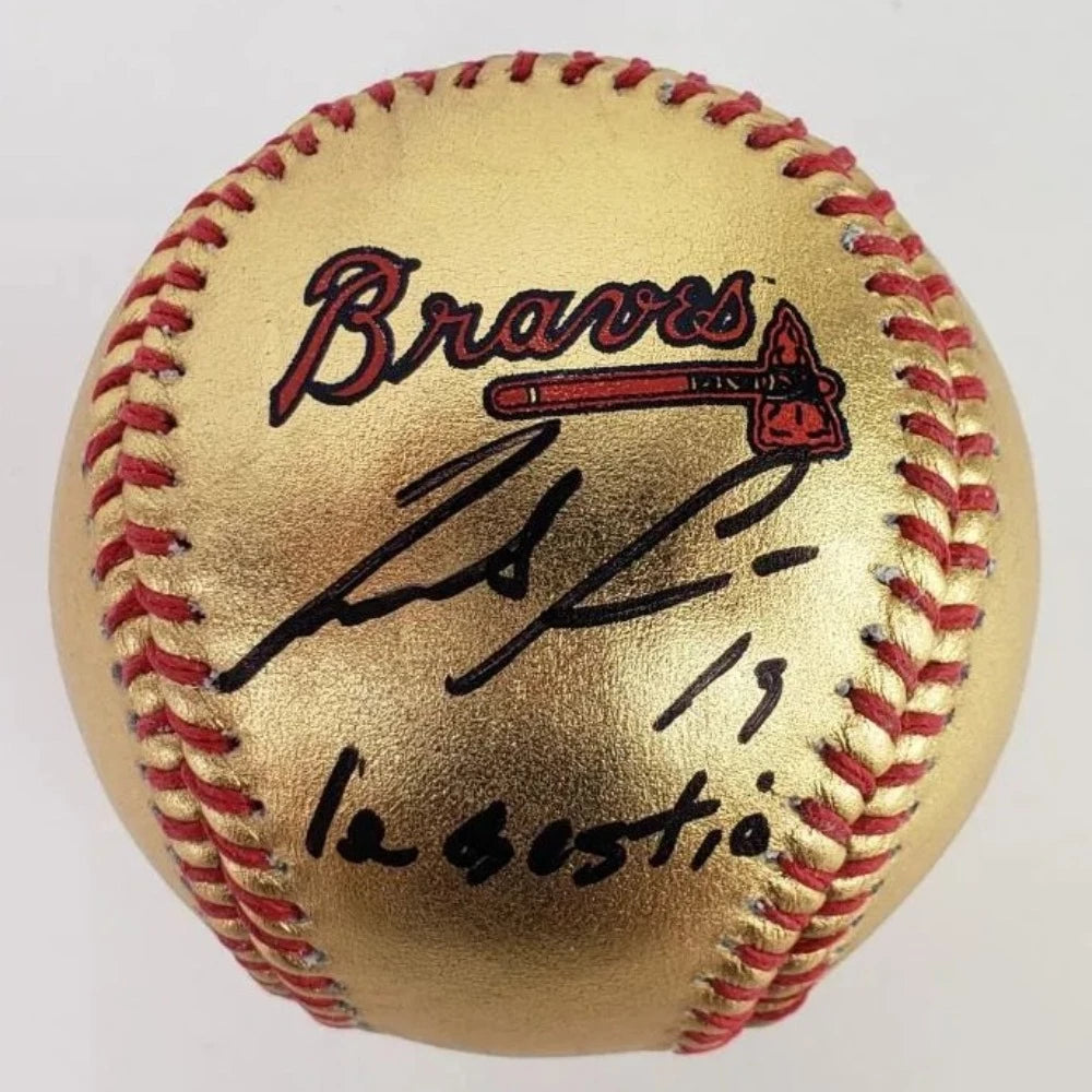 Ronald Acuna Jr. “La Bestia” Signed Gold OML Baseball (JSA COA & USASM)