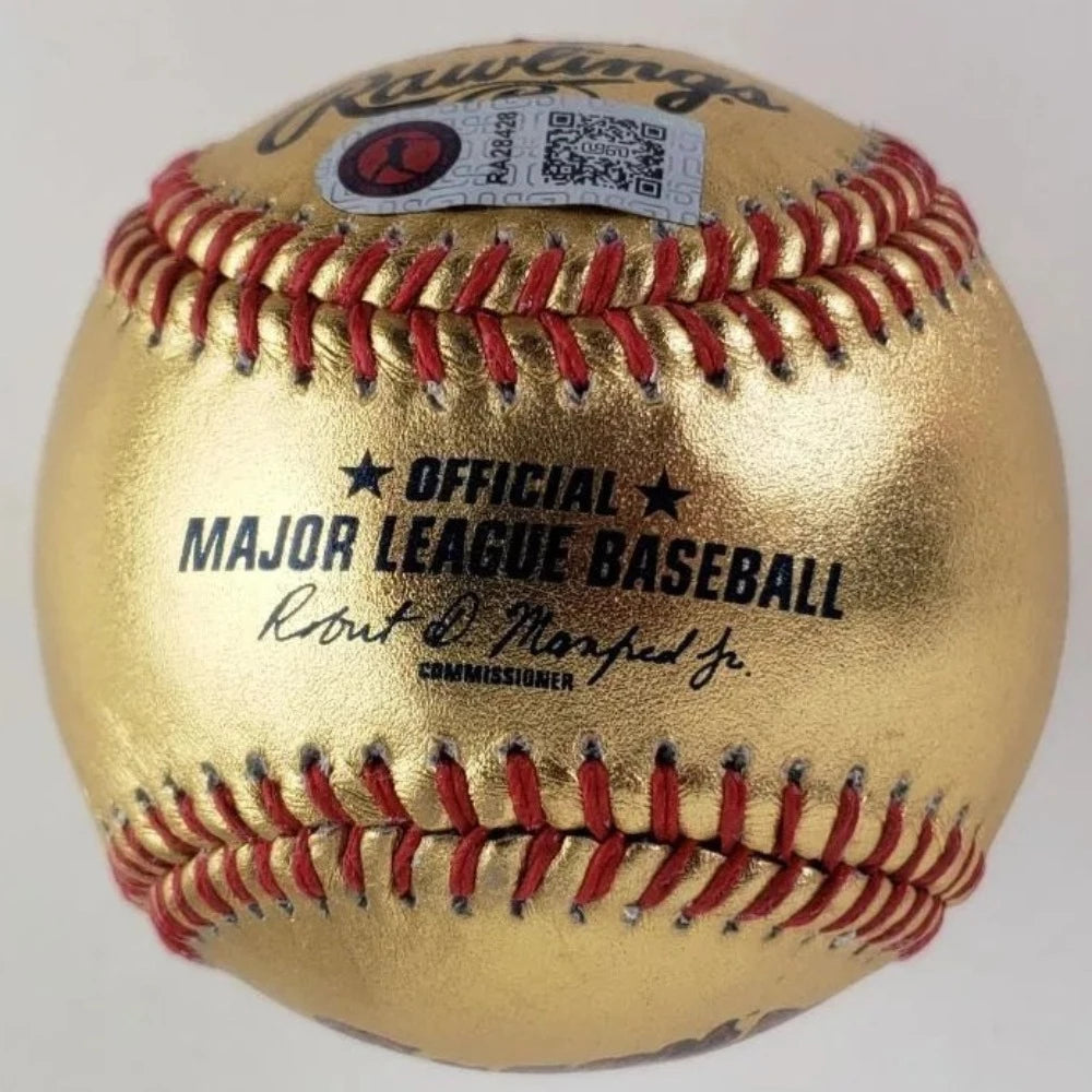 Ronald Acuna Jr. “La Bestia” Signed Gold OML Baseball (JSA COA &amp; USASM)