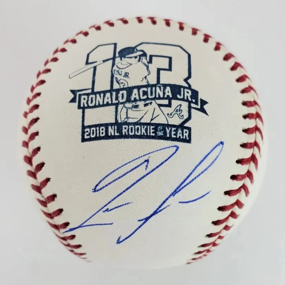 Ronald Acuna Jr. Signed 2018 NL Rookie of the Year OML Baseball (JSA COA & USA SM COA)