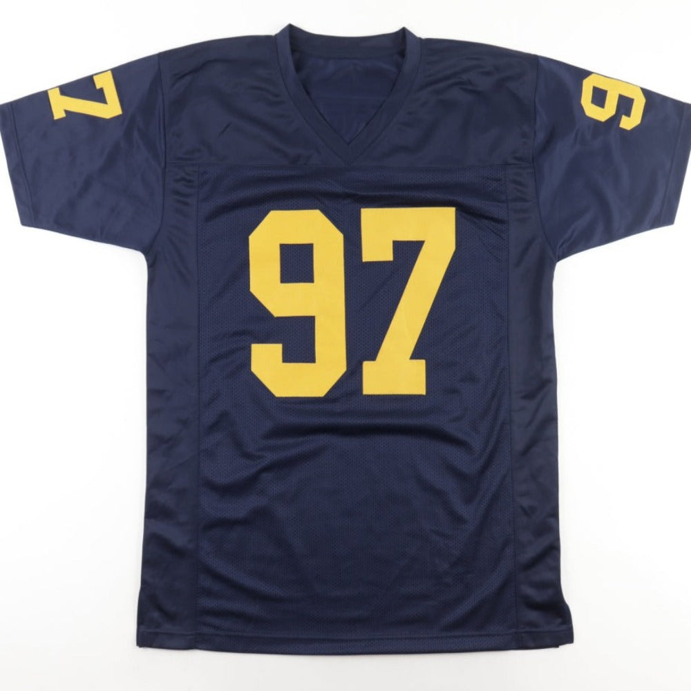 Aidan Hutchinson Signed Michigan Blue Jersey (Beckett)