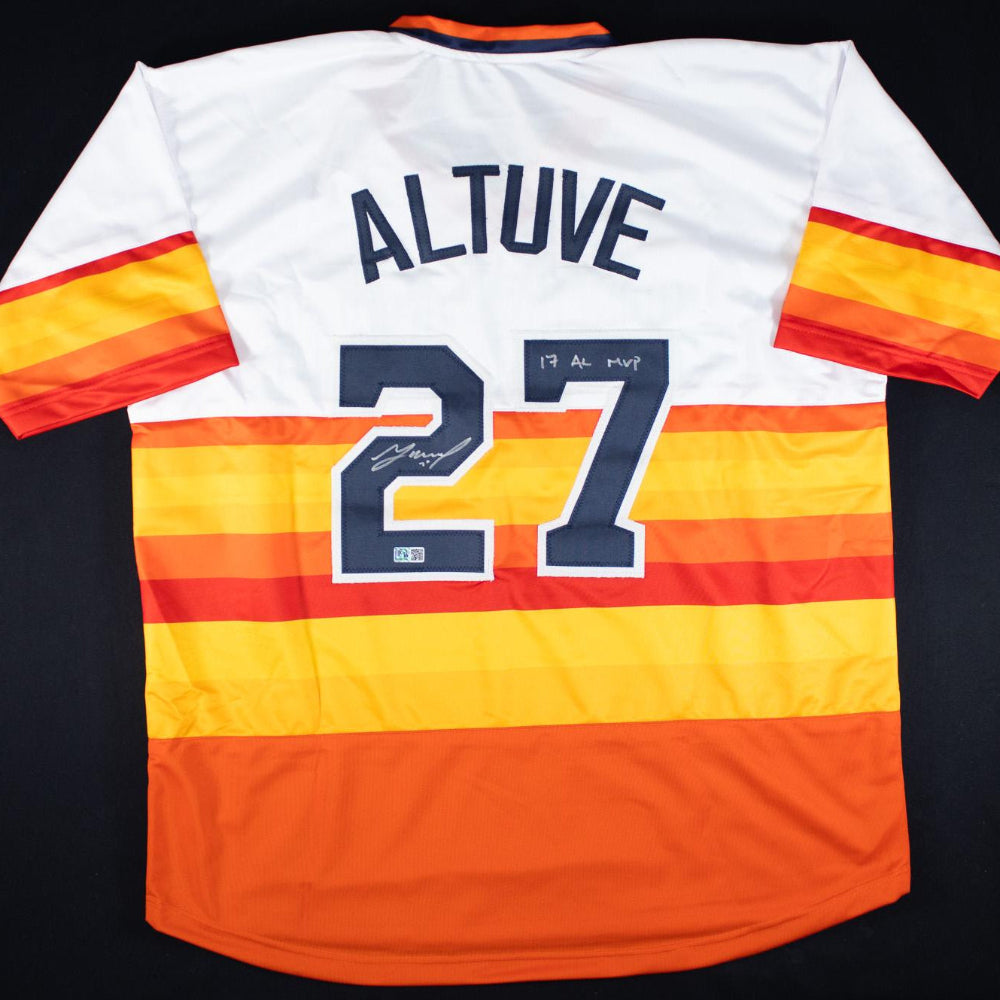 Jose Altuve Signed Astros Orange Striped Jersey With "17 AL MVP" (GT Sports)