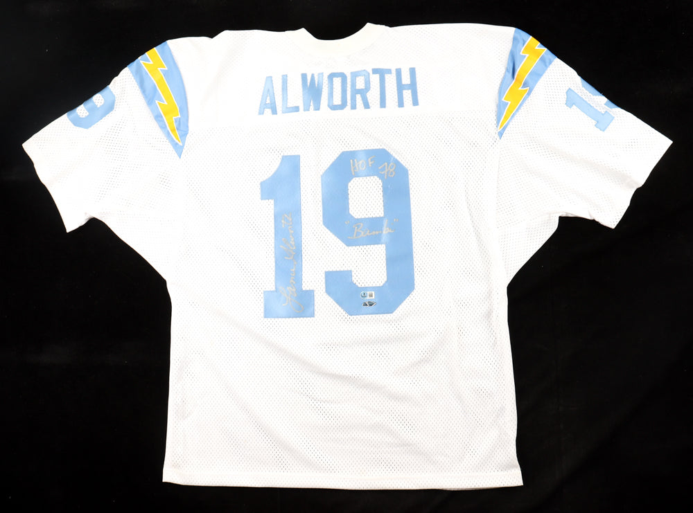 Lance Alworth Signed Jersey Inscribed &quot;HOF 78&quot; &amp; &quot;Bambi&quot; (Beckett &amp; TriStar)