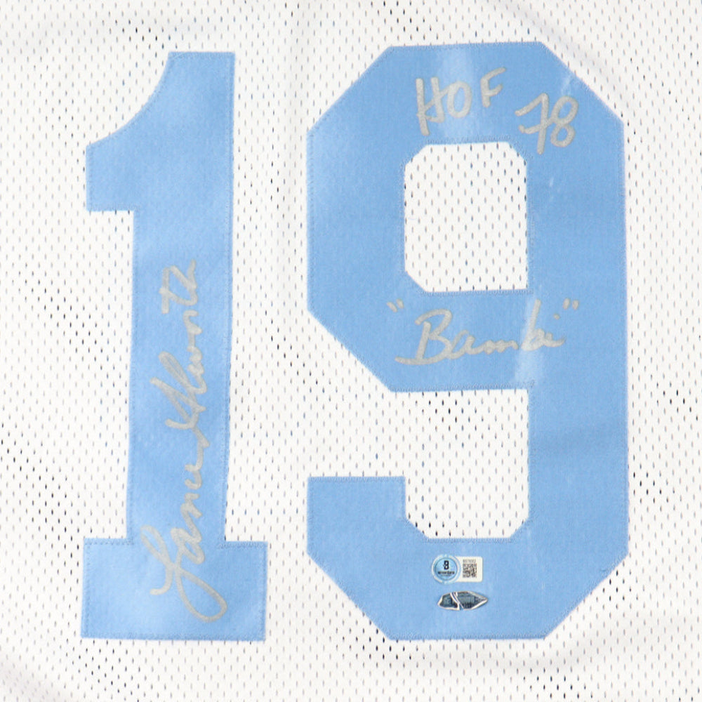 Lance Alworth Signed Jersey Inscribed &quot;HOF 78&quot; &amp; &quot;Bambi&quot; (Beckett &amp; TriStar)