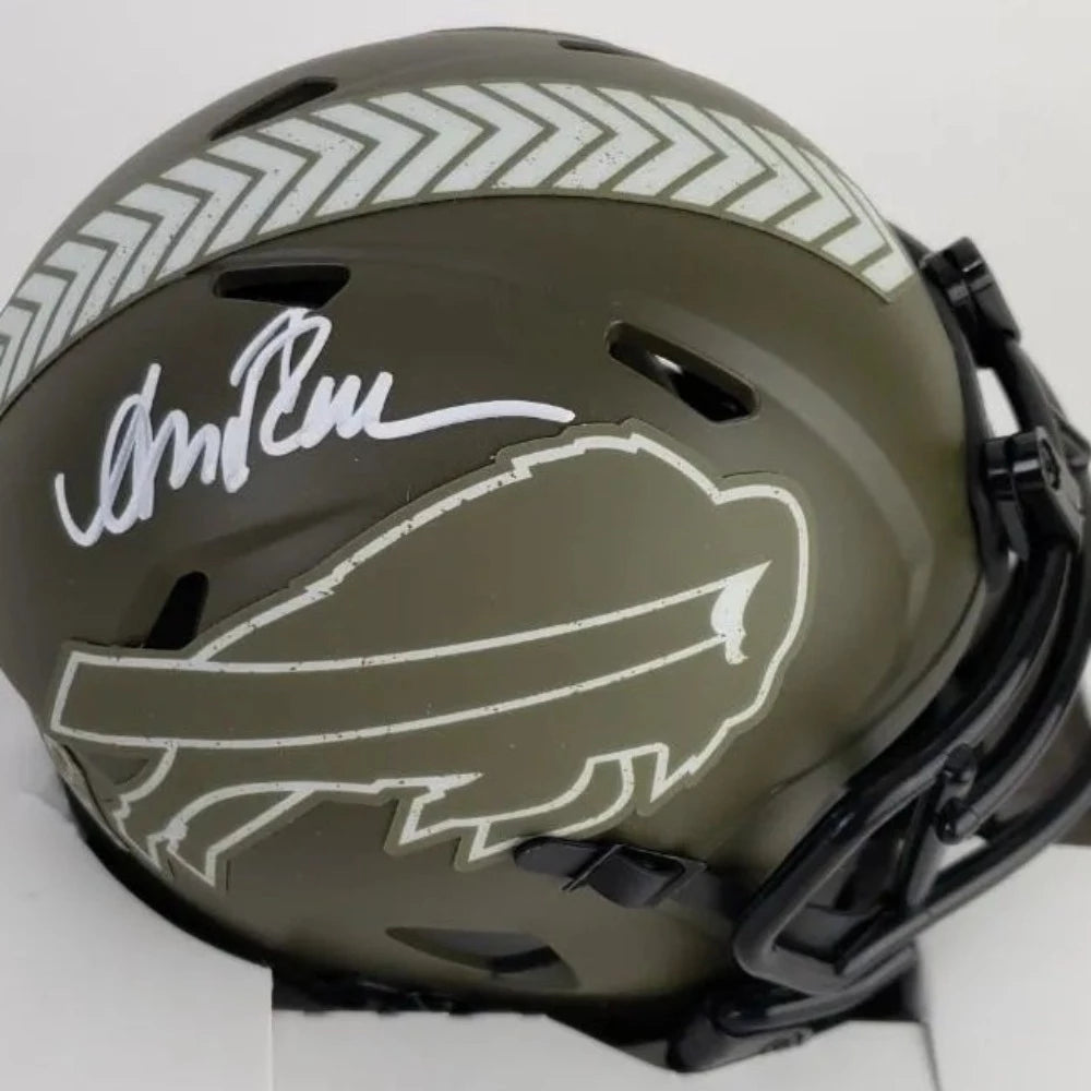 Andre Reed Signed Buffalo Bills Salute To Service Speed Mini Helmet (Beckett Witness Certified)