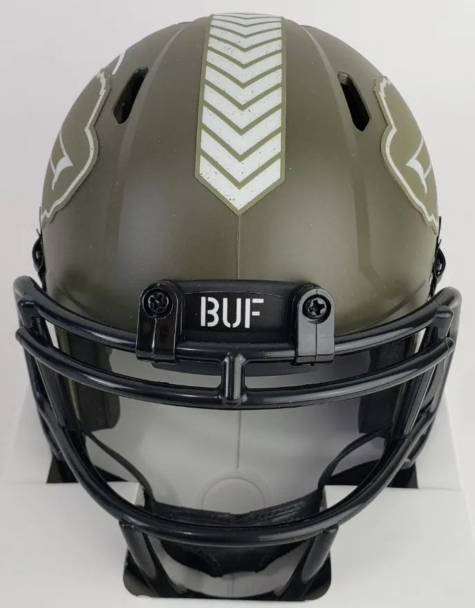 Andre Reed Signed Buffalo Bills Salute To Service Speed Mini Helmet (Beckett Witness Certified)