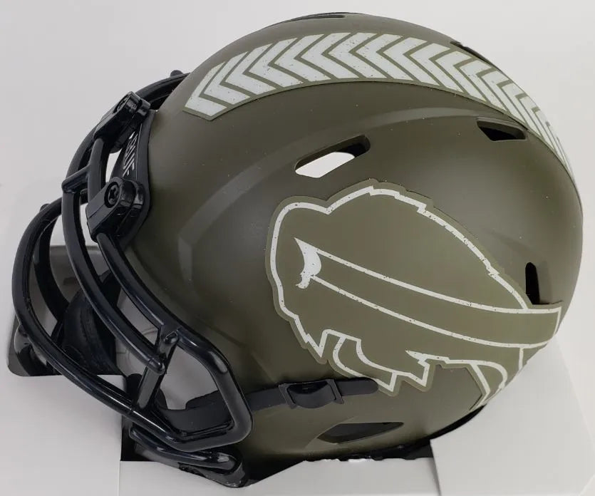 Andre Reed Signed Buffalo Bills Salute To Service Speed Mini Helmet (Beckett Witness Certified)