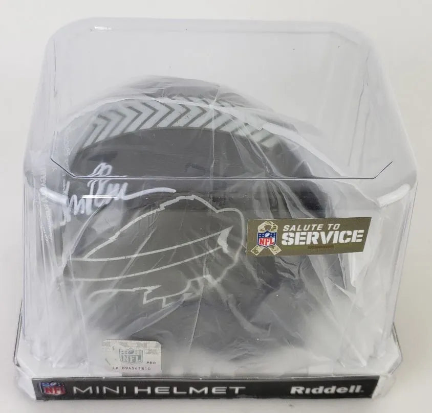 Andre Reed Signed Buffalo Bills Salute To Service Speed Mini Helmet (Beckett Witness Certified)