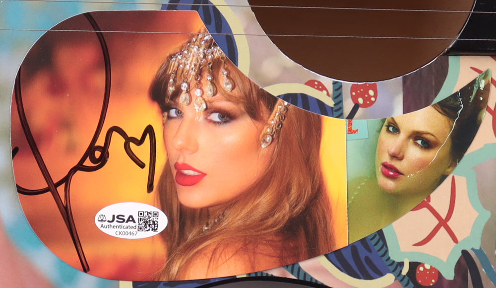 Taylor Swift Signed with a "Heart" Acoustic Guitar with "TLOAS" Insert Pickguard