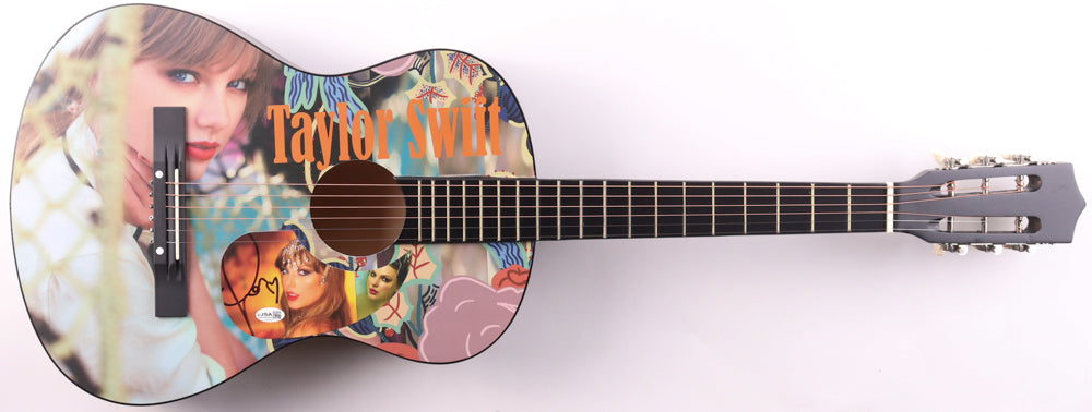 Taylor Swift Signed with a "Heart" Acoustic Guitar with "TLOAS" Insert Pickguard