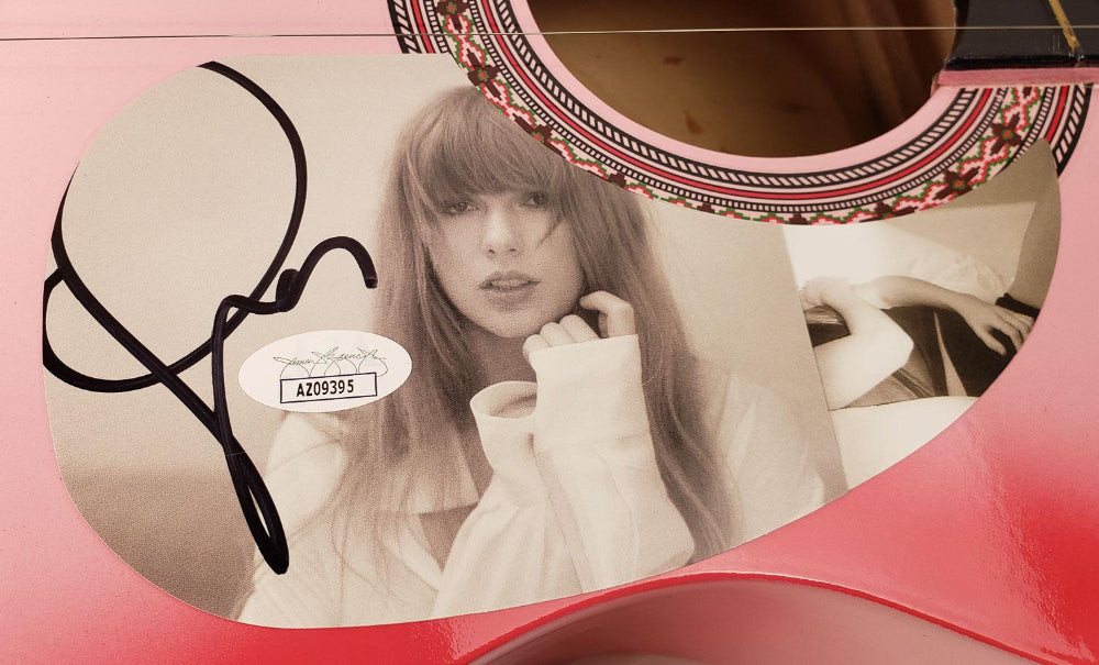 Taylor Swift Signed 38” Acoustic Pink Guitar (JSA Hologram)