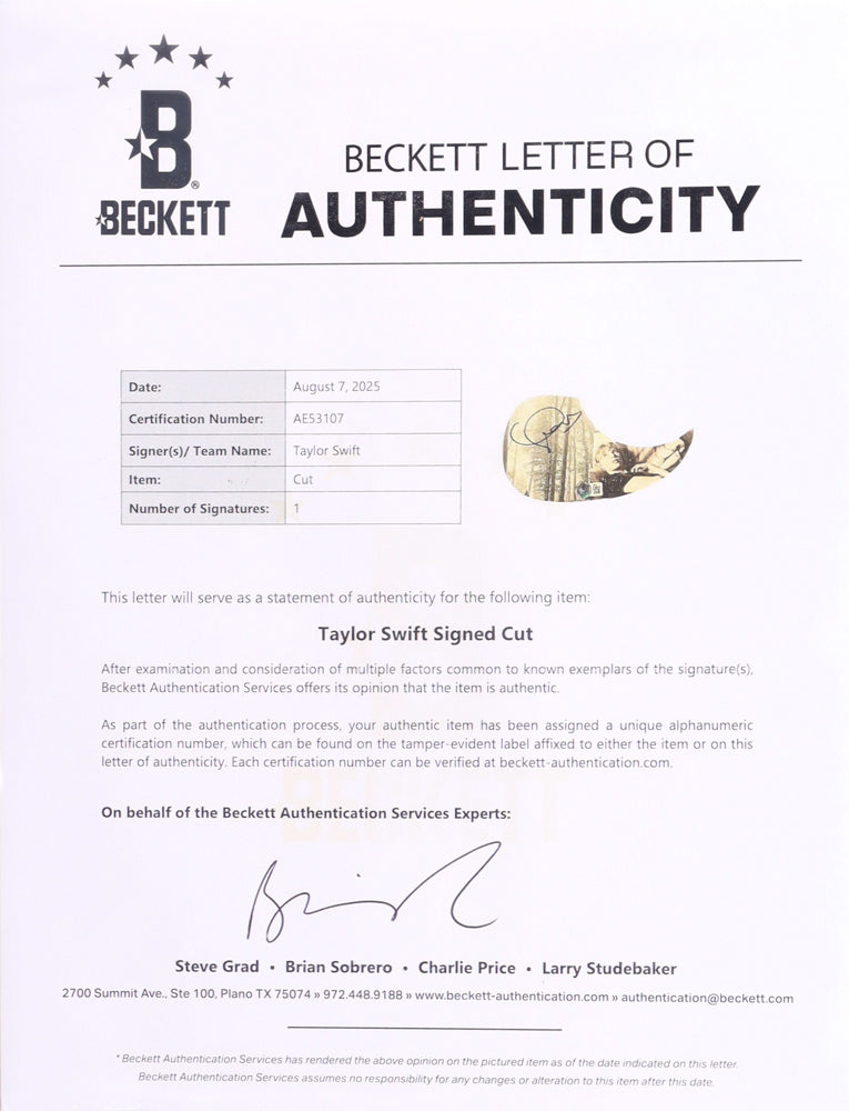 Taylor Swift Signed 38" Black "folklore" Acoustic Guitar (Beckett)