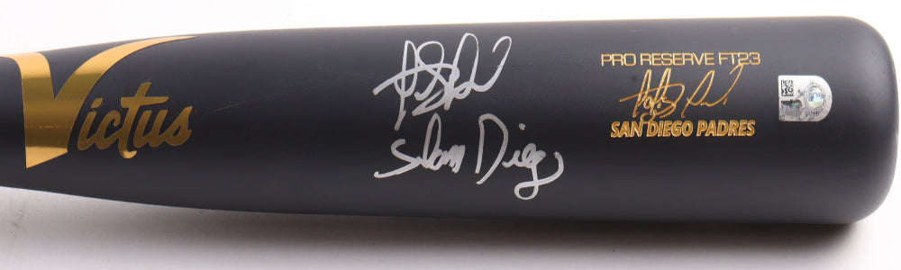 Fernando Tatis Jr. Autographed Black Victus Game Model Bat With "Slam Diego" (Fanatics)
