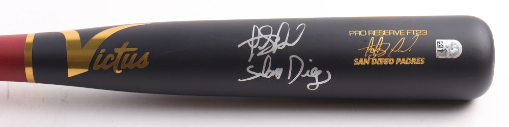 Fernando Tatis Jr. Autographed Black Victus Game Model Bat With "Slam Diego" (Fanatics)