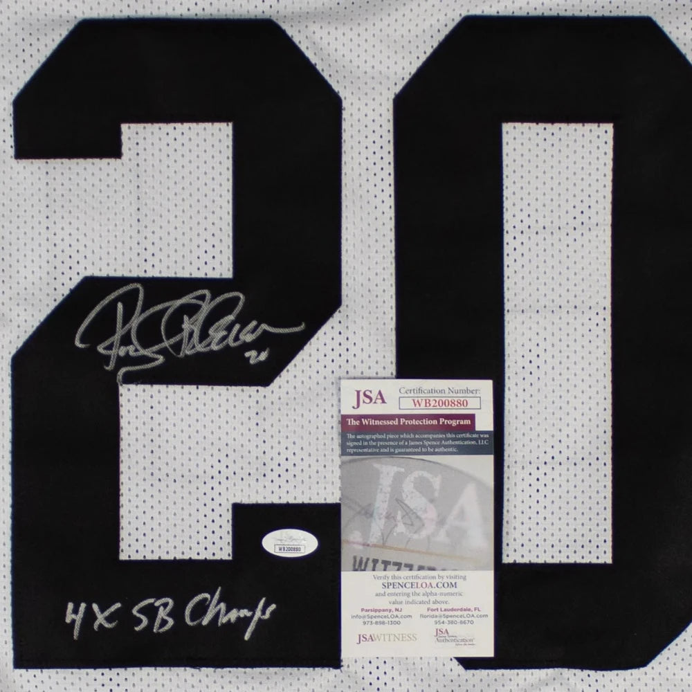 Rocky Bleier “4x SB Champs” Signed Pittsburgh Steelers White Jersey (JSA Witness COA)