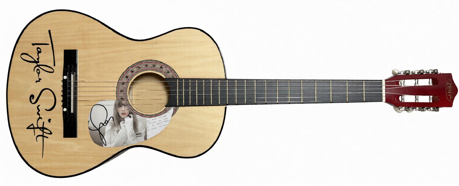 Taylor Swift Signed ZENY Acoustic Blonde Guitar (PSA)