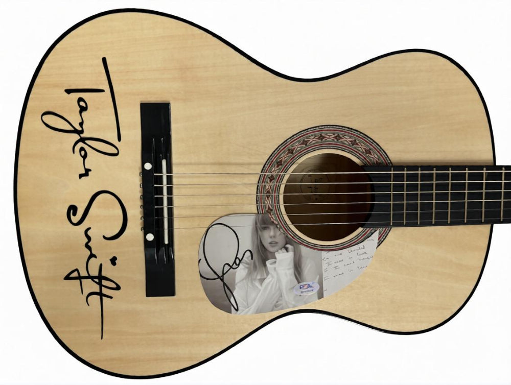 Taylor Swift Signed ZENY Acoustic Blonde Guitar (PSA)