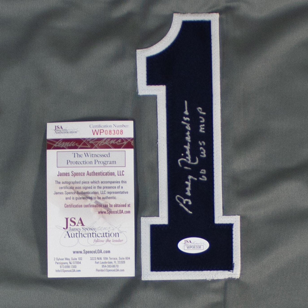 Bobby Richardson Signed New York Yankees Jersey with "60 WS MVP"  (JSA Witness COA)