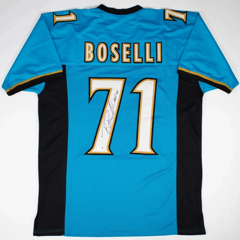 Tony Boselli “HOF 22” Signed Jacksonville Jaguars Teal Jersey (Beckett Witness Certified)