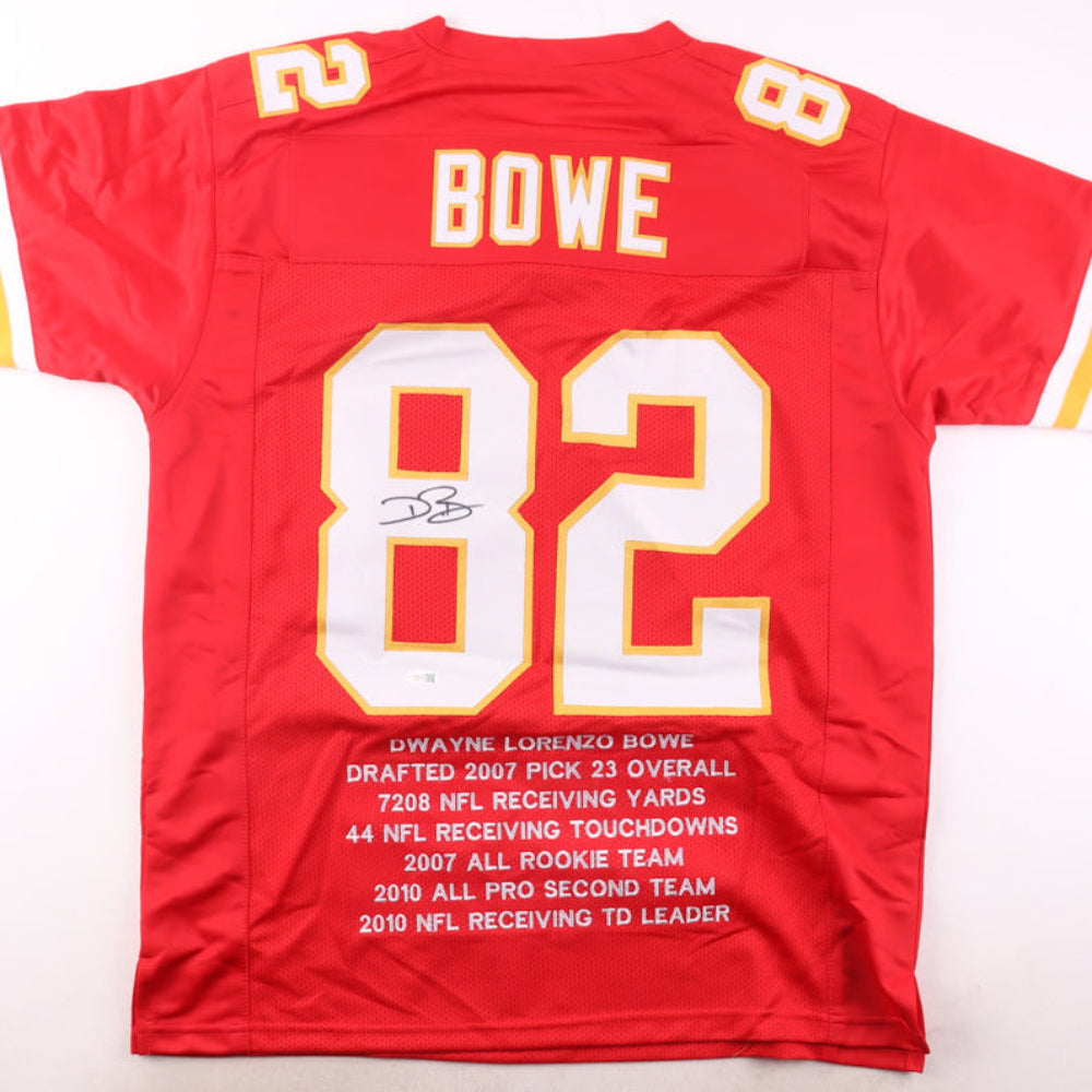 Dwayne Bowe Signed Chiefs Career Highlight Stat Jersey (JSA)