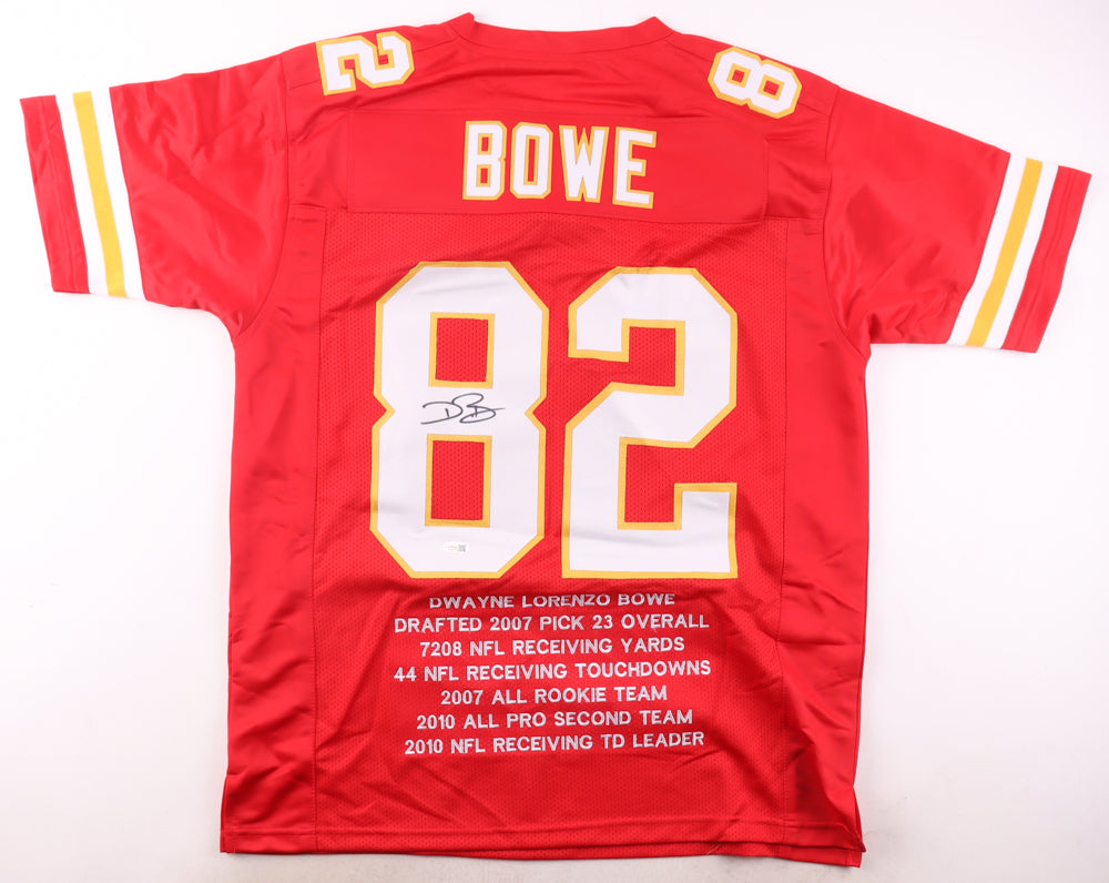 Dwayne Bowe Signed Chiefs Career Highlight Stat Jersey (JSA)