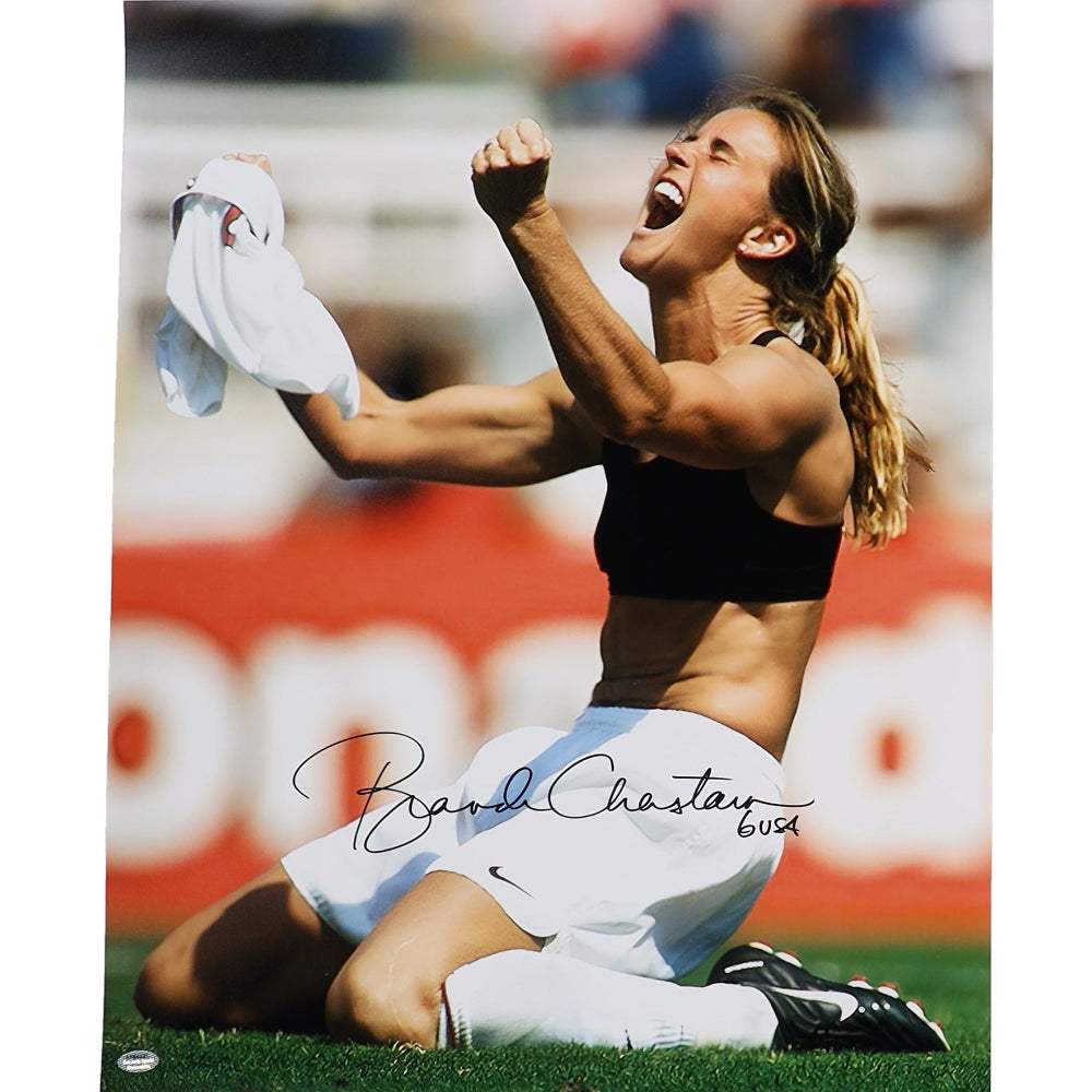Brandi Chastain Signed Team USA 16x20 Photo Inscribed "USA" (Schwartz)