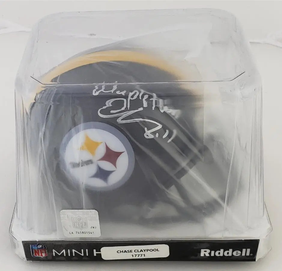 Chase Claypool “Mapletron” Signed Pittsburgh Steelers Speed Mini Helmet (Beckett Witness Certified)