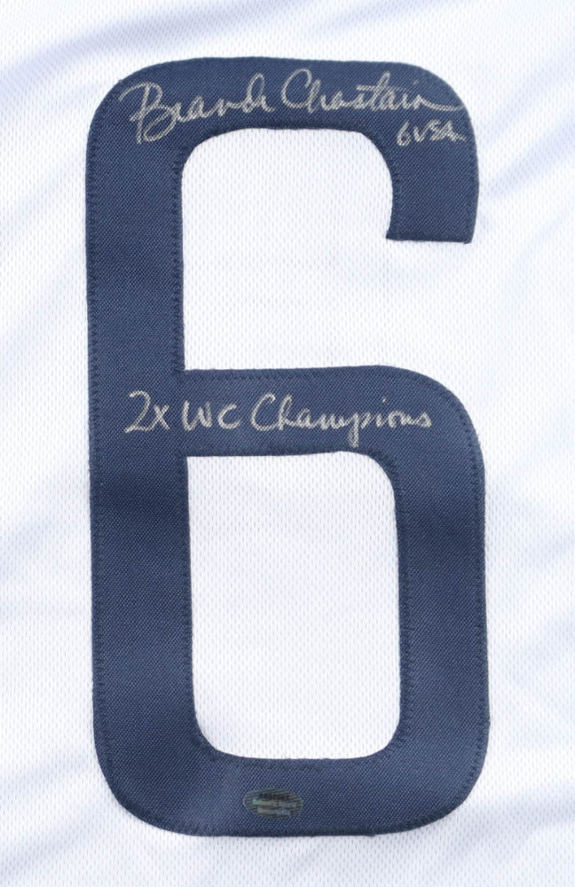 Brandi Chastain Signed Jersey Inscribed "USA" &amp; "2x WC Champions" (Schwartz)
