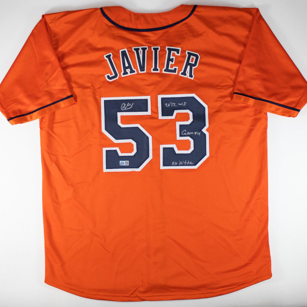 Cristian Javier "2022 WS Game 4 No Hitter" Signed Houston Astros Orange Jersey (GT Sports)