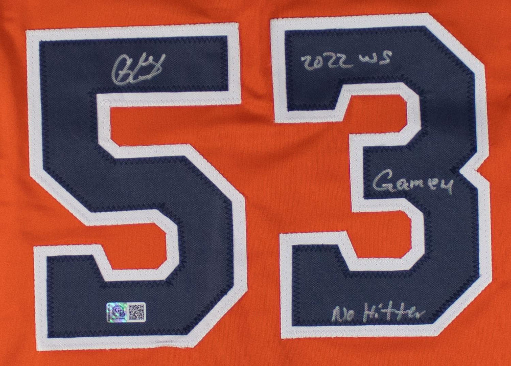 Cristian Javier "2022 WS Game 4 No Hitter" Signed Houston Astros Orange Jersey (GT Sports)