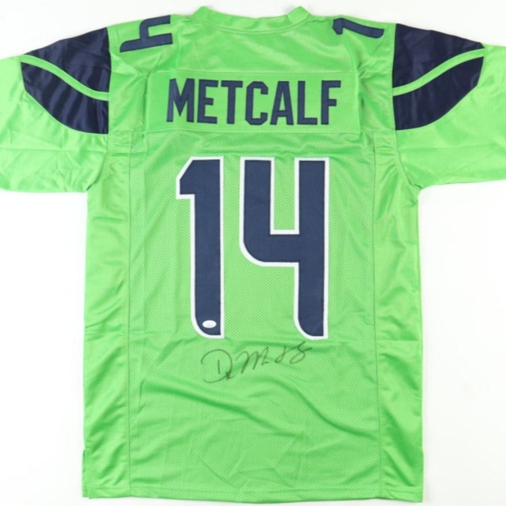 DK Metcalf Signed Neon Green Jersey (JSA)