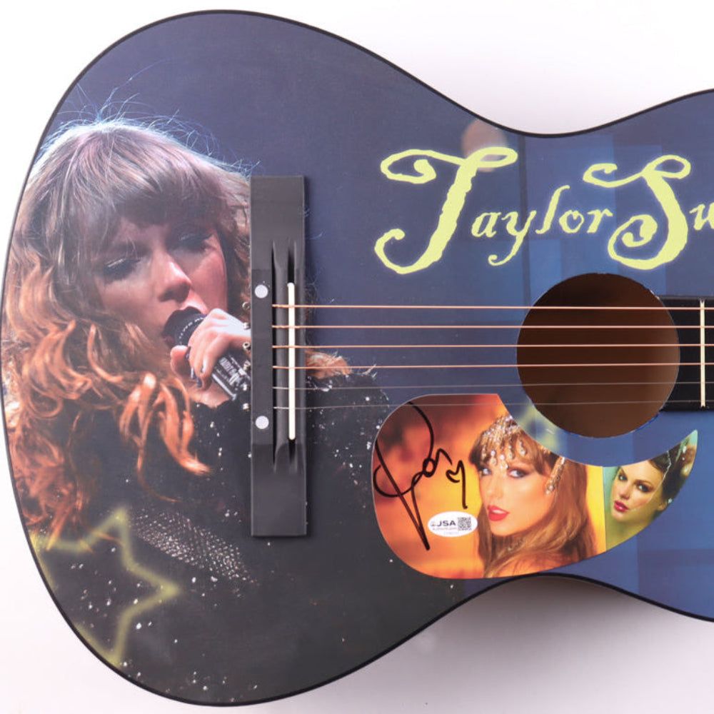 Taylor Swift Signed with a "Heart" Acoustic Guitar with "TLOAS" Insert Pickguard (JSA)