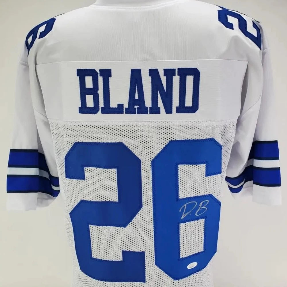 Daron Bland Signed Dallas Cowboys White Jersey (JSA COA)