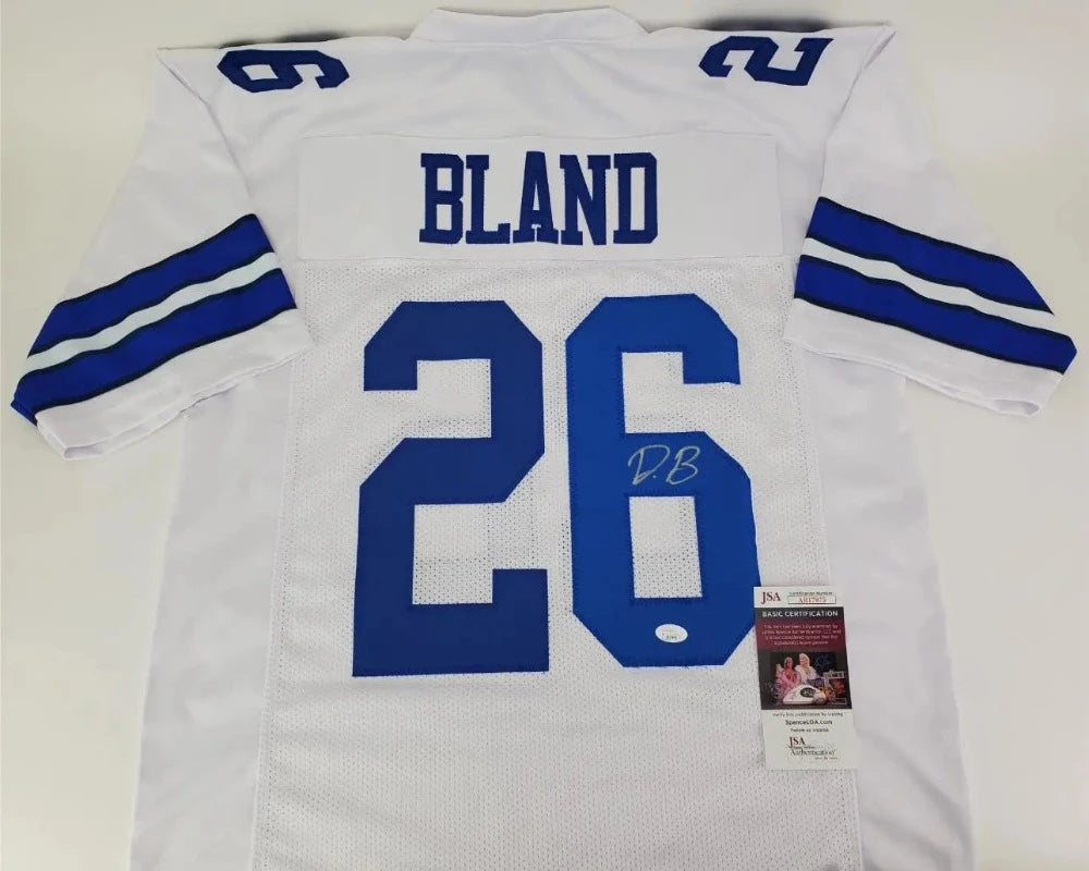 Daron Bland Signed Dallas Cowboys White Jersey (JSA COA)
