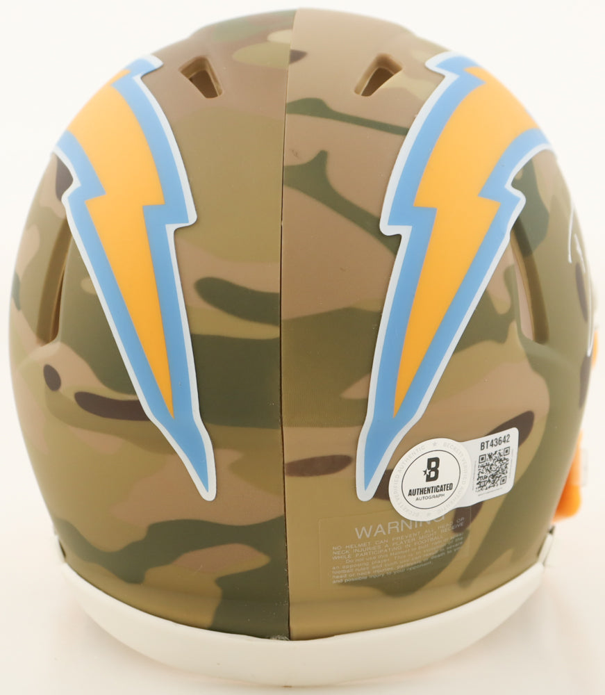 Derwin James Jr. Signed Chargers Camo Alternate Speed Mini Helmet (Beckett)