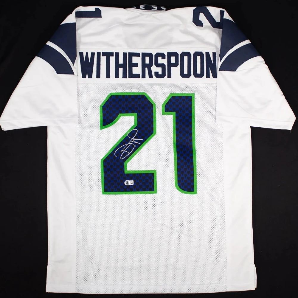 Devon Witherspoon Signed Seattle Seahawks White Jersey (Beckett Witness Certified)