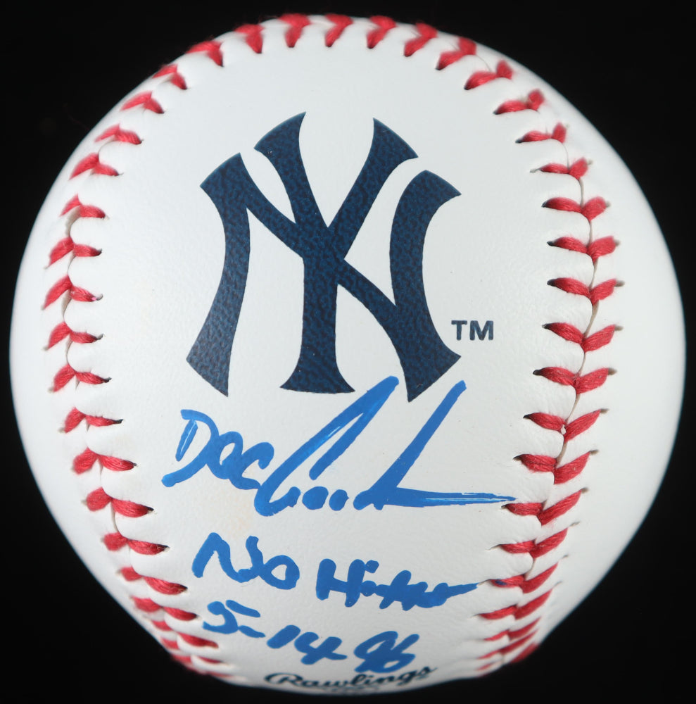 Dwight Gooden Signed OML Yankees Baseball Inscribed "No Hitter 5/14/96" (JSA)