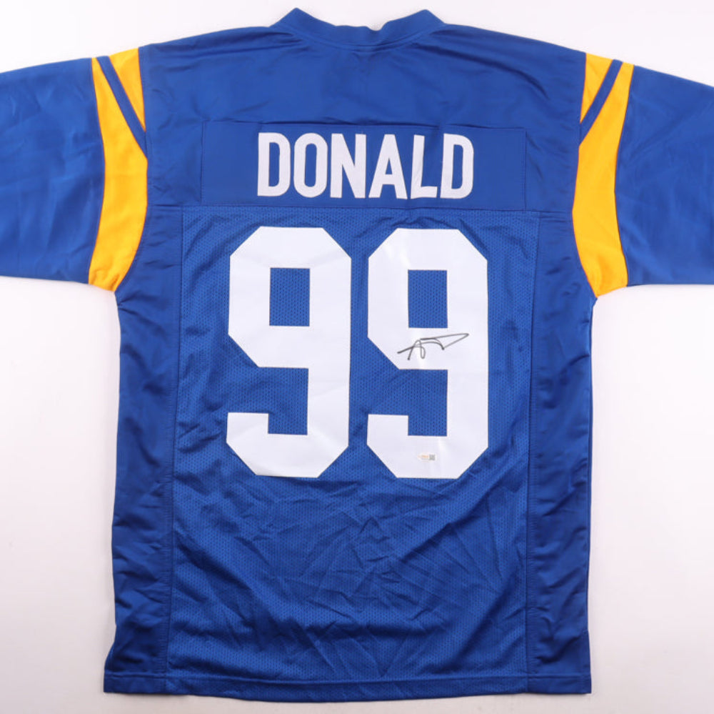 Aaron Donald Signed Rams Blue Jersey (JSA)