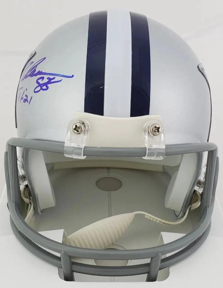 Drew Pearson “HOF 21” Signed Dallas Cowboys Mini Helmet (Beckett Witness Certified)