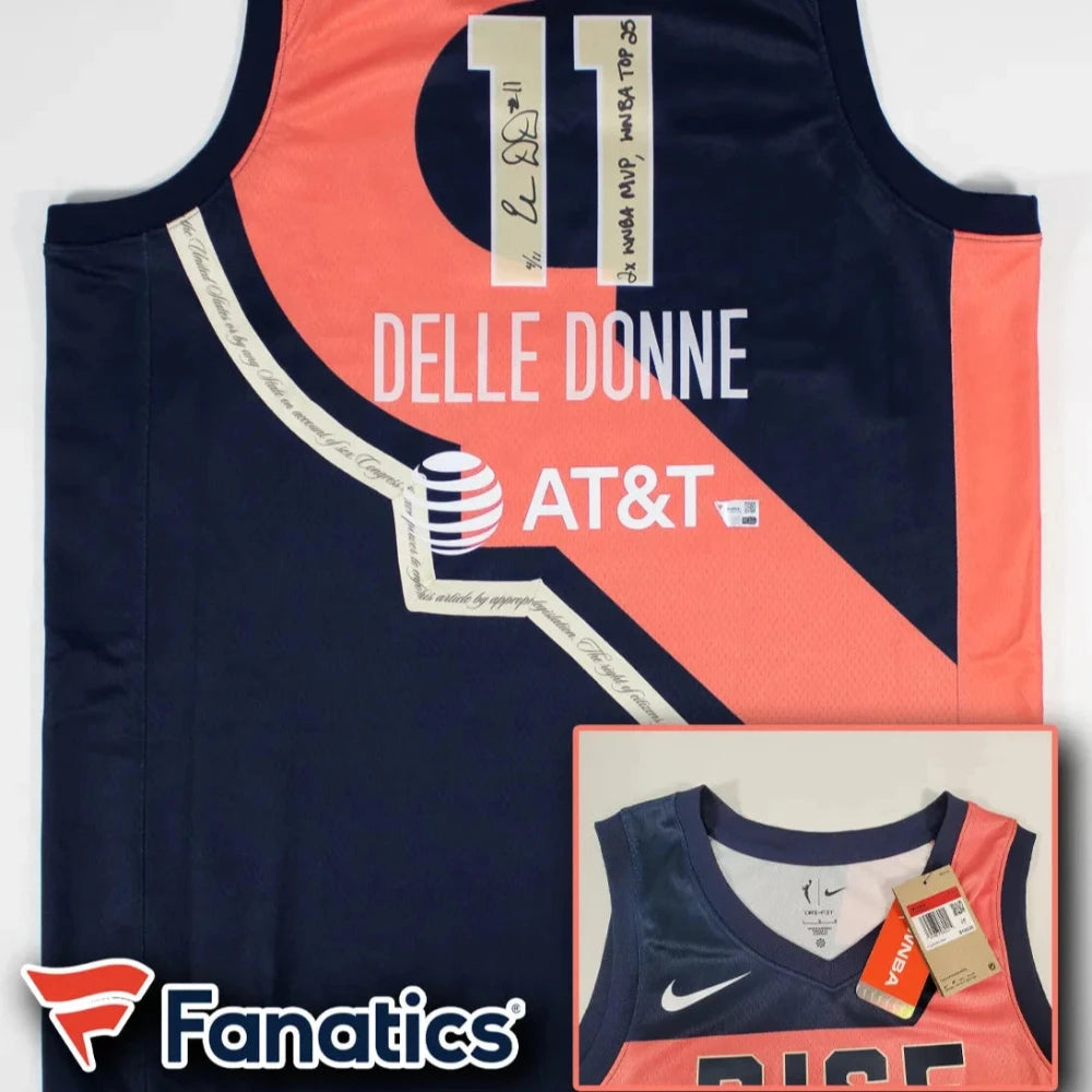 Elena Della Donne “2x WNBA MVP, WNBA Top 25” Signed Washington Mystics Nike WNBA Rebel Edition Victory Jersey (Fanatics Certified)